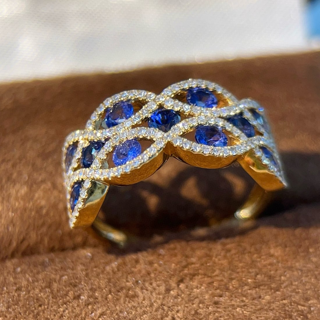 14k Gold 1.61 Ctw Natural Sapphire & Diamond Ring - 4