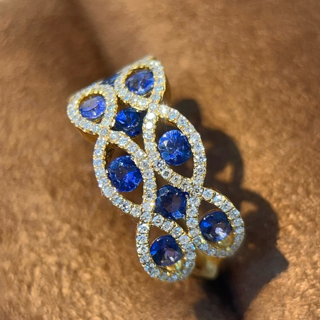 14k Gold 1.61 Ctw Natural Sapphire & Diamond Ring - 5