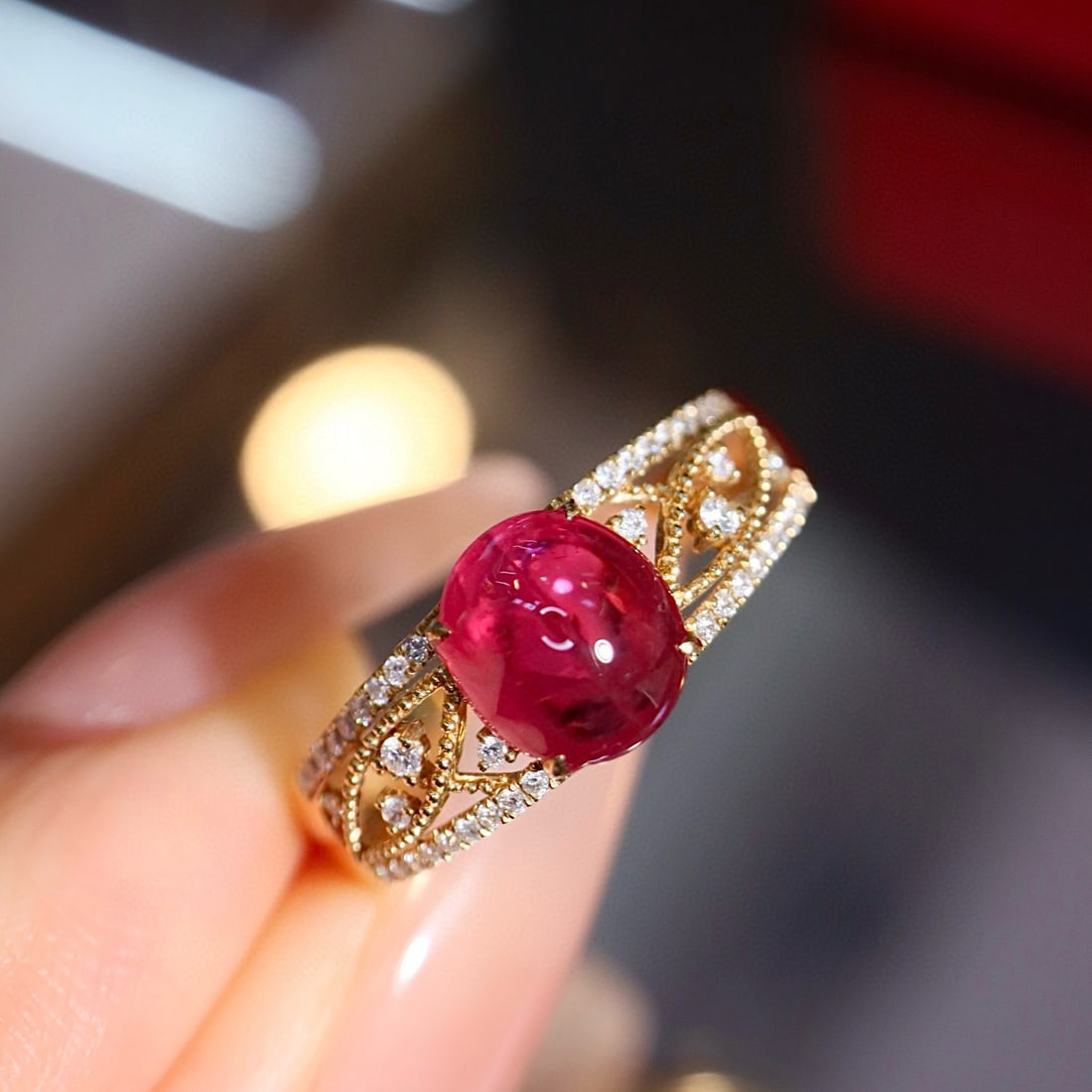 14k Gold 1.83 Ctw Natural Ruby & Diamond Ring - 2