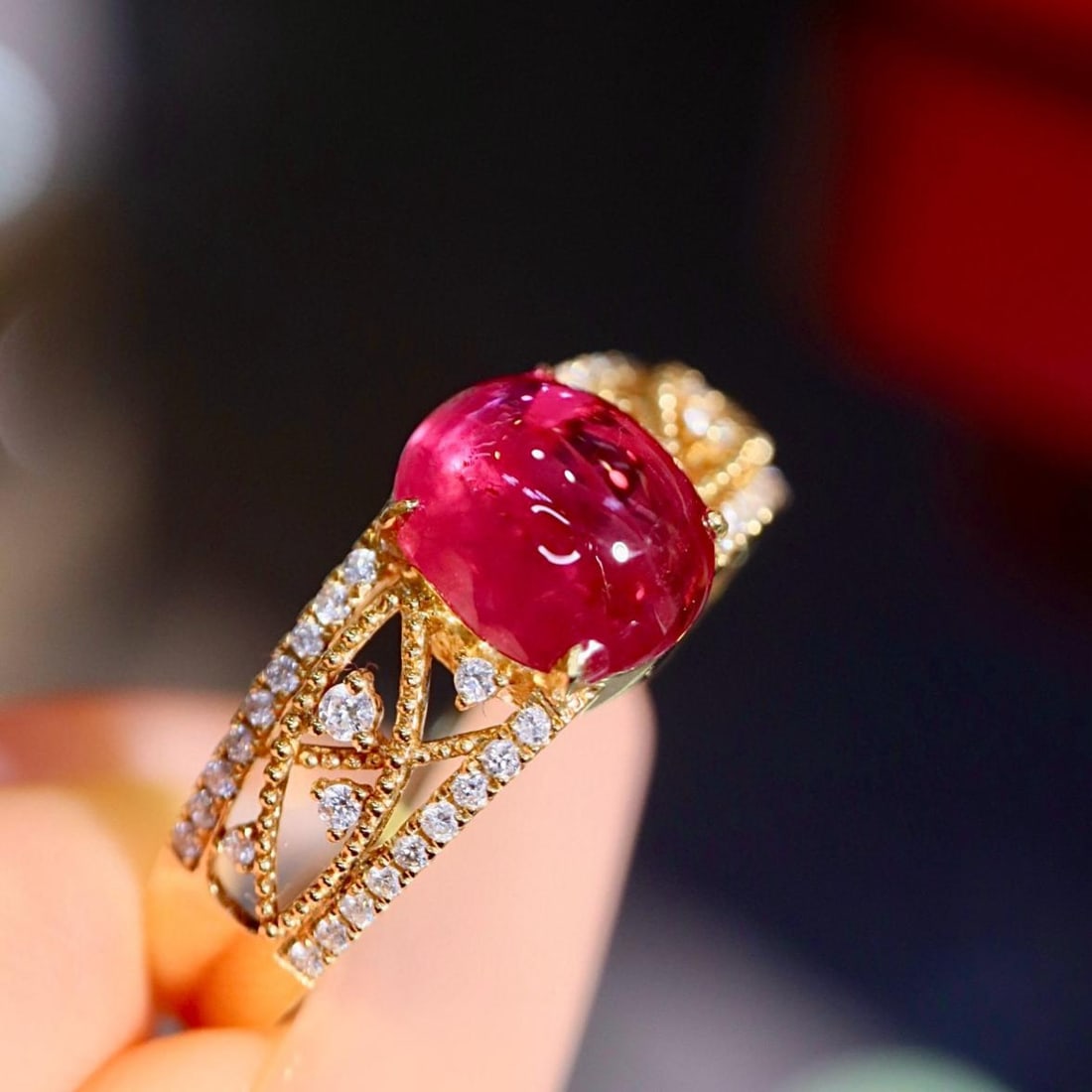 14k Gold 1.83 Ctw Natural Ruby & Diamond Ring - 3