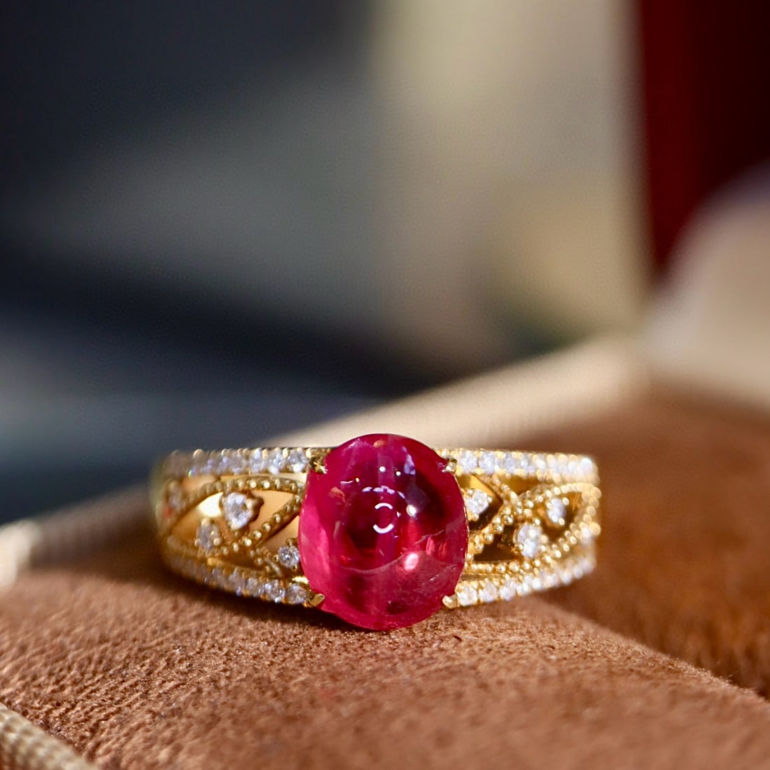14k Gold 1.83 Ctw Natural Ruby & Diamond Ring - 4