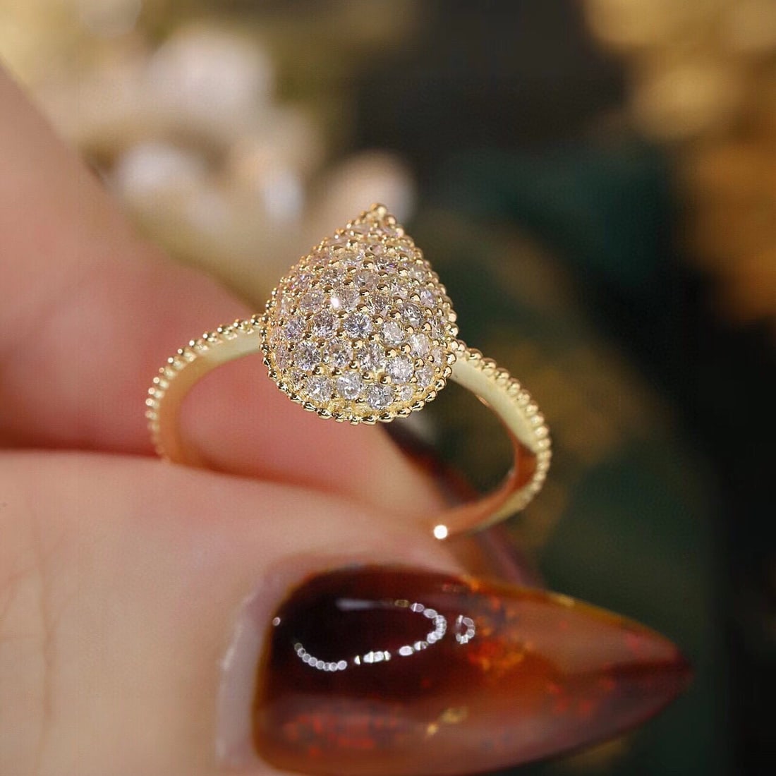 14k Gold 0.52 Ct Natural H Diamond Ring - 8