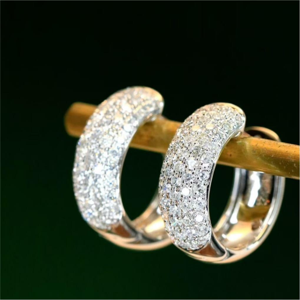 14k Gold 0.85 Ct Natural H Diamond Earrings: Ref:231155145 // gold content:14k gold // main gemstone:diamond // shape:round // carat weight:0. 85ct // clarity grade:vs-si // color:h // treatment:natural // cut grade:g // Condition: New Low