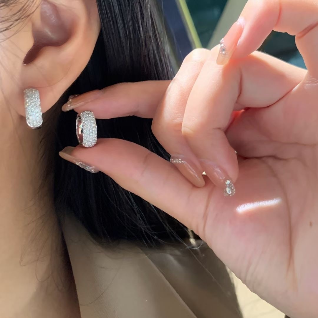 14k Gold 0.85 Ct Natural H Diamond Earrings - 2