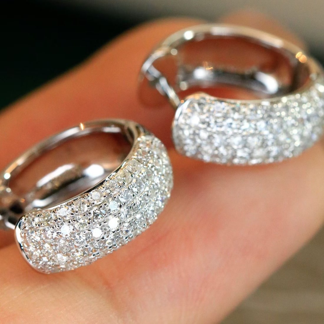 14k Gold 0.85 Ct Natural H Diamond Earrings - 5