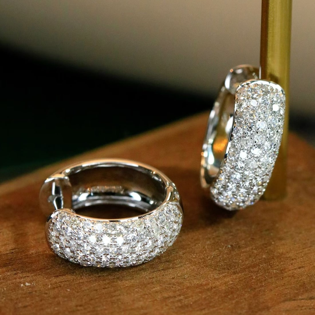 14k Gold 0.85 Ct Natural H Diamond Earrings - 6