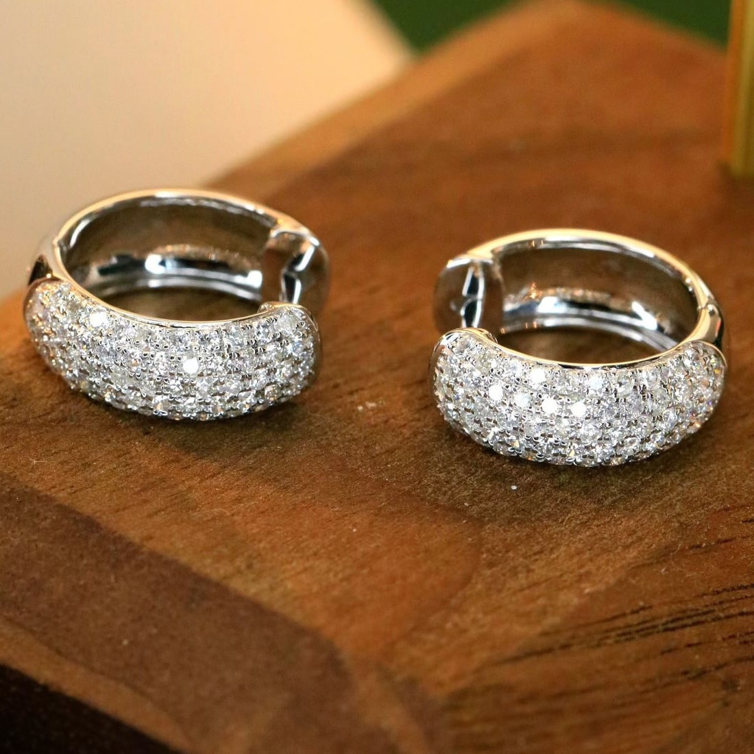 14k Gold 0.85 Ct Natural H Diamond Earrings - 7