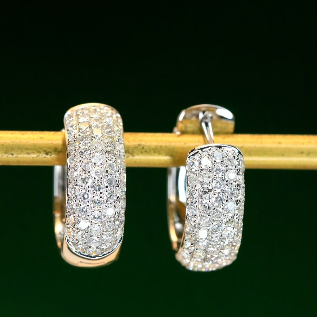 14k Gold 0.85 Ct Natural H Diamond Earrings - 8