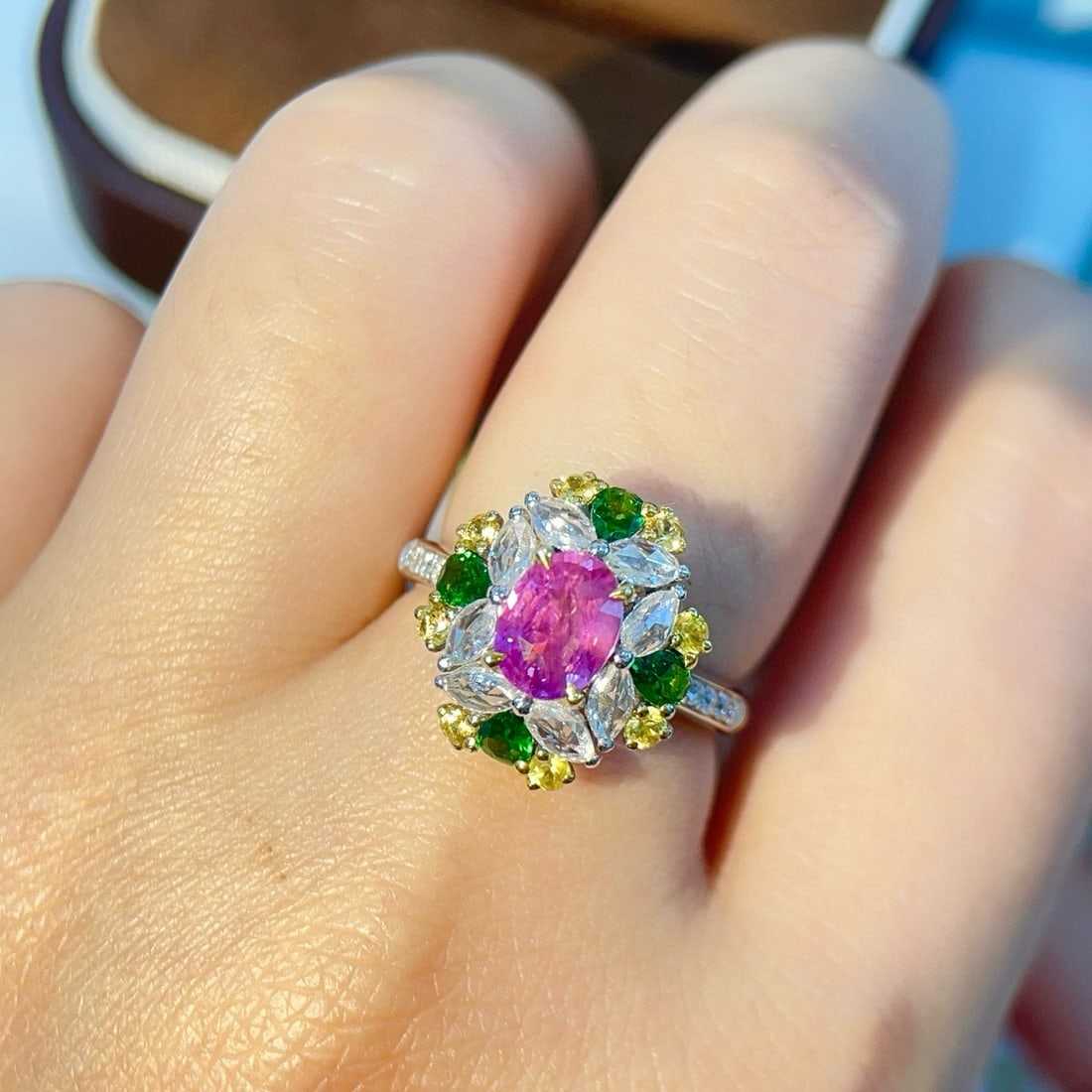 14k Gold 1.88 Ctw Natural Sapphire & Diamond Ring - 6