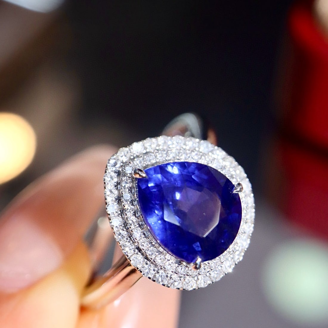 14k Gold 3.15 Ctw Natural Sapphire & Diamond Ring - 2