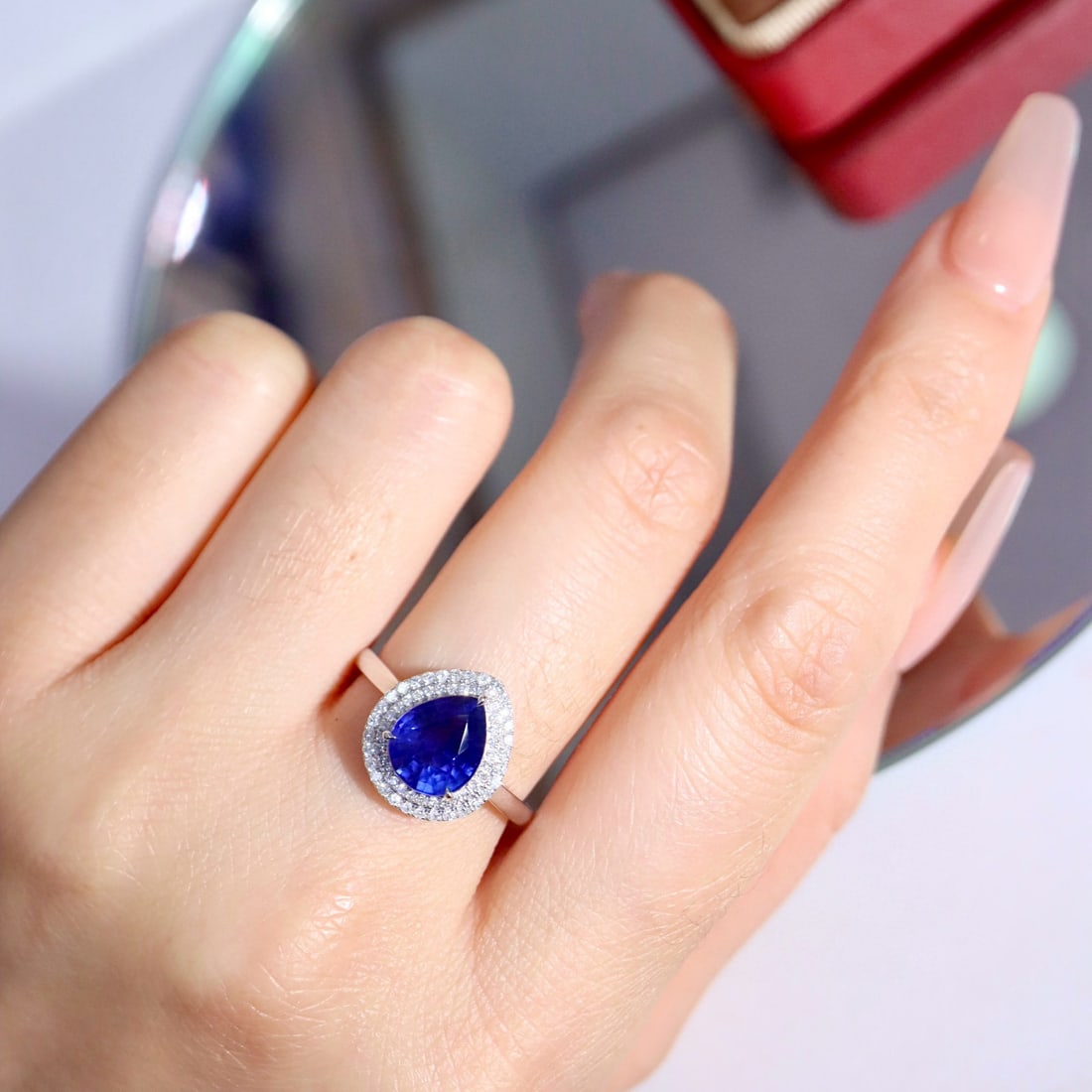 14k Gold 3.15 Ctw Natural Sapphire & Diamond Ring - 6