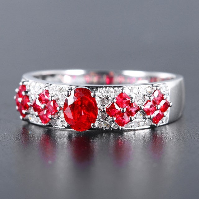 14k Gold 1.02 Ctw Natural Ruby & Ruby Ring - 2