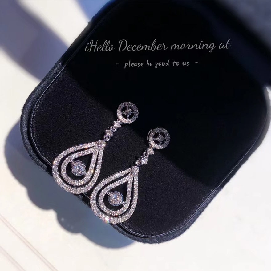 14k Gold 0.7 Ct Natural H Diamond Earrings - 2