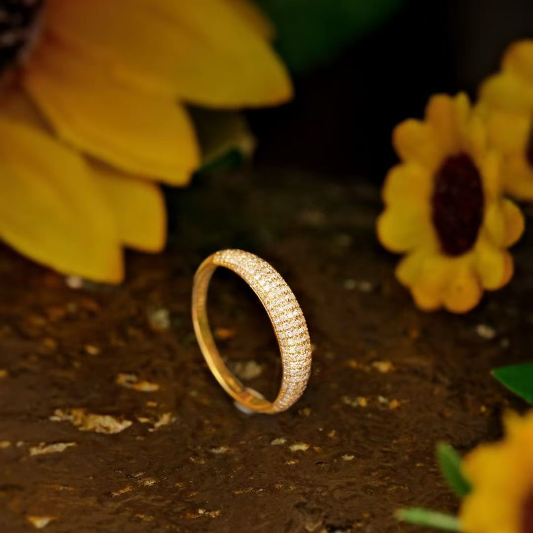 14k Gold 0.48 Ct Natural H Diamond Ring - 4