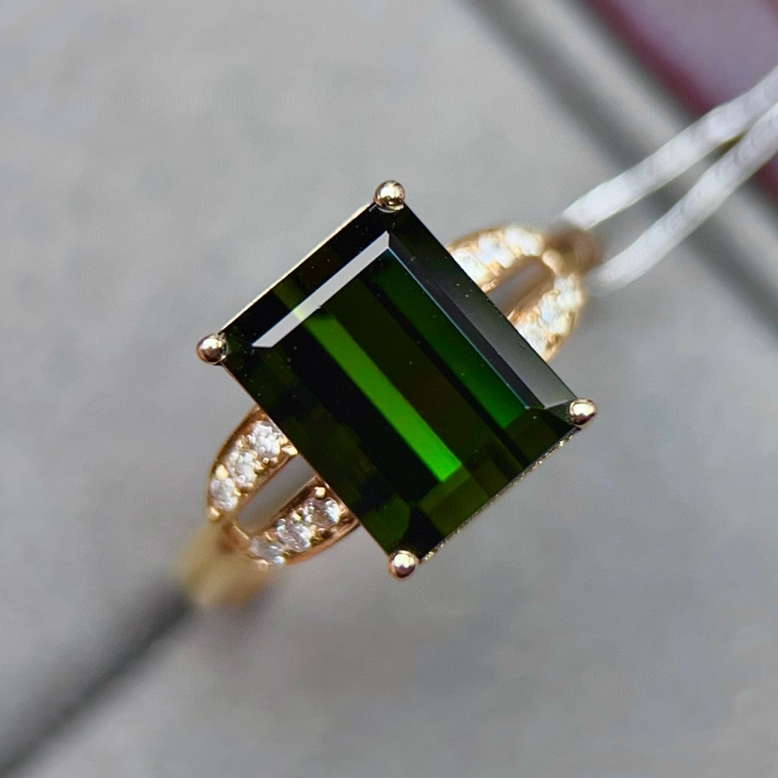 14k Gold 3.89 Ctw Natural Tourmaline & Diamond Ring - 3