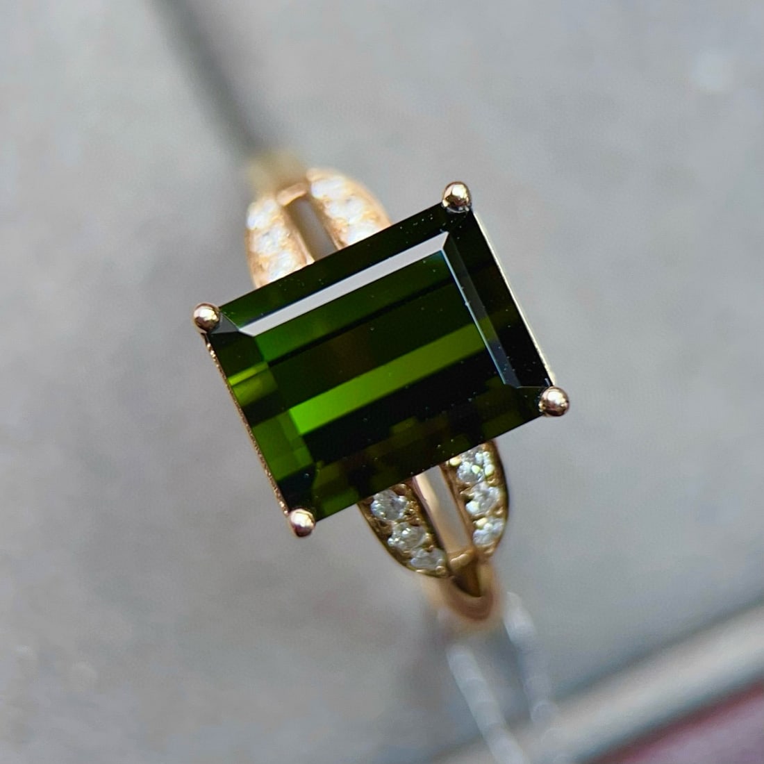 14k Gold 3.89 Ctw Natural Tourmaline & Diamond Ring - 4