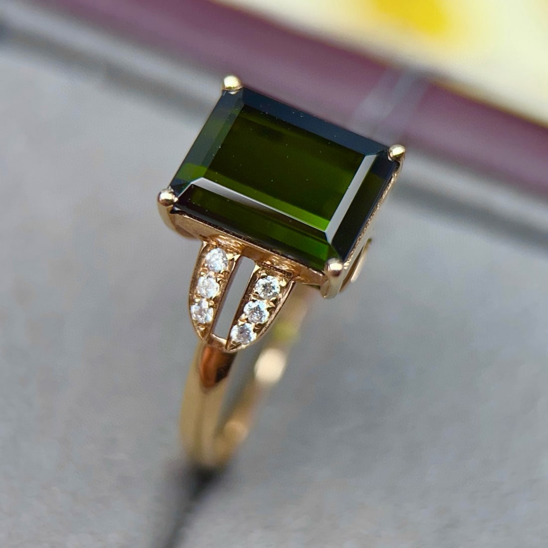 14k Gold 3.89 Ctw Natural Tourmaline & Diamond Ring - 5