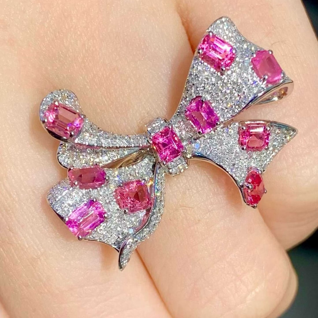14k Gold 2 Ct Natural Spinel & Diamond Ring - 5