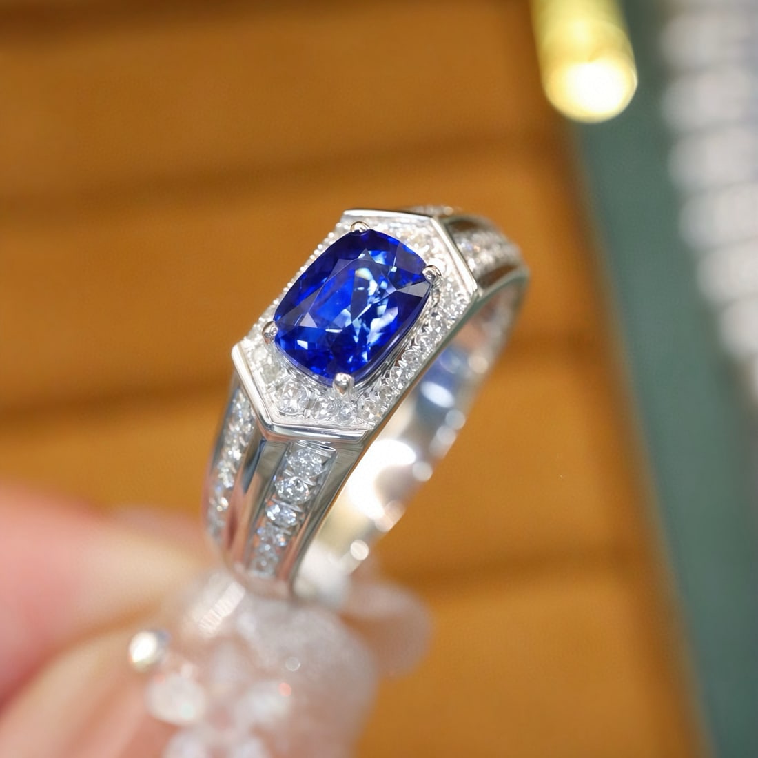 14k Gold 1.36 Ctw Natural Sapphire & Diamond Ring - 3