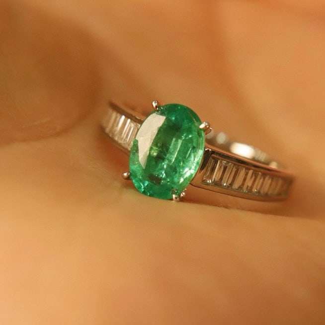 14k Gold 1.71 Ctw Natural Emerald & Diamond Ring - 5