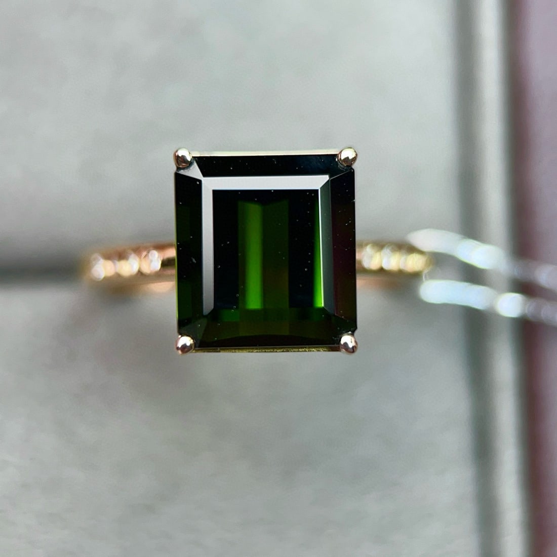 14k Gold 4.59 Ctw Natural Tourmaline & Diamond Ring - 2