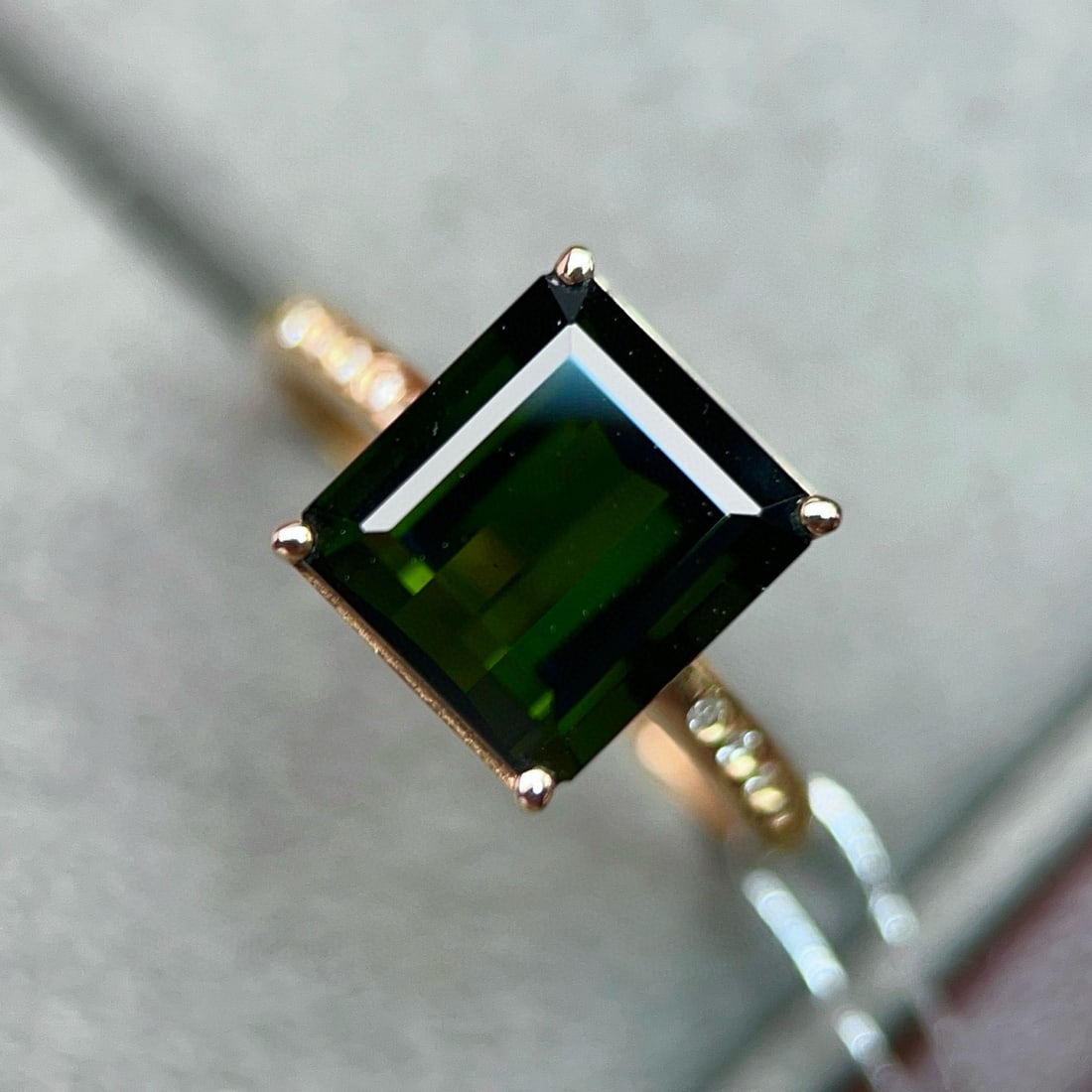14k Gold 4.59 Ctw Natural Tourmaline & Diamond Ring - 3