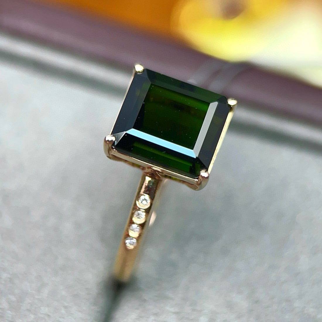 14k Gold 4.59 Ctw Natural Tourmaline & Diamond Ring - 5