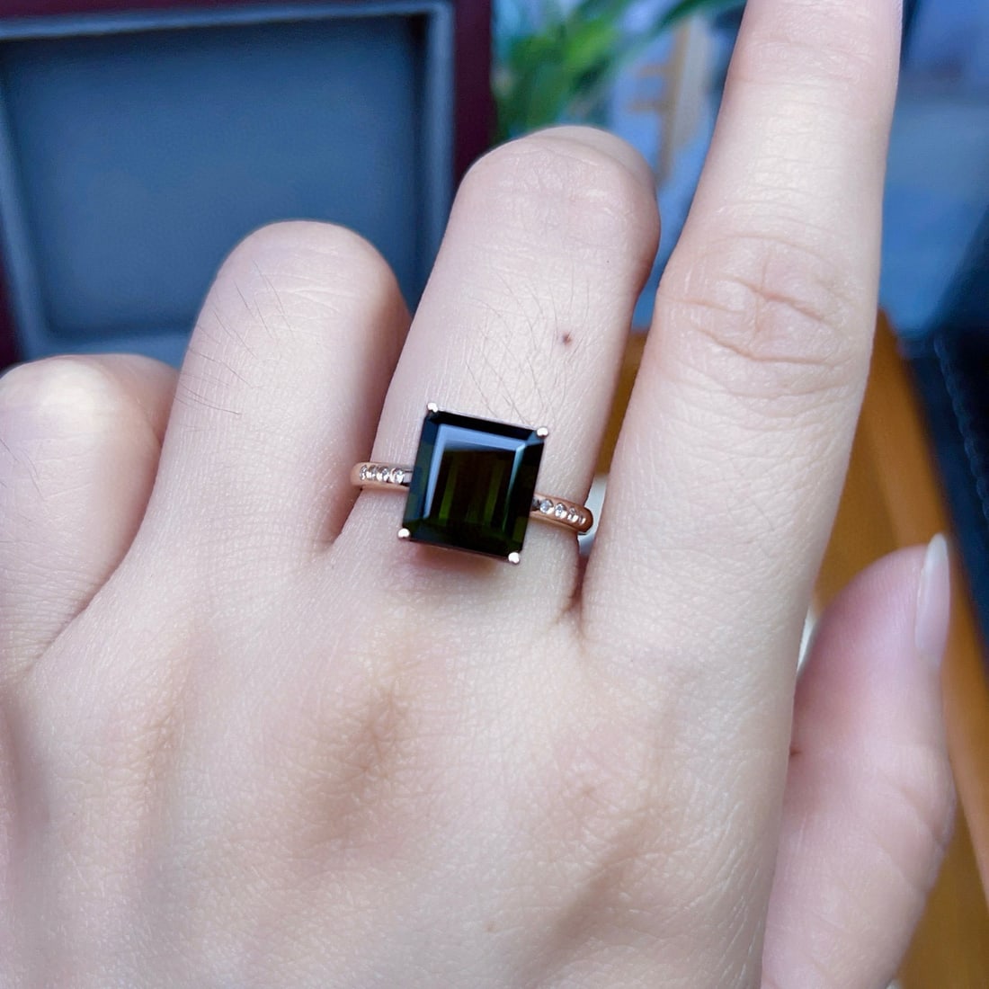 14k Gold 4.59 Ctw Natural Tourmaline & Diamond Ring - 6