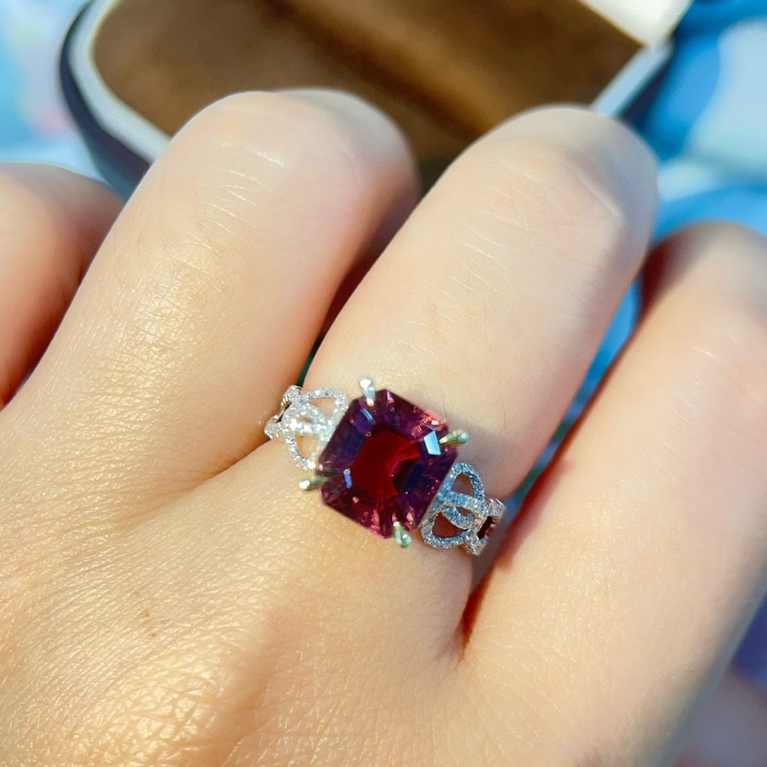 14k Gold 3.95 Ctw Natural Tourmaline & Diamond Ring - 6