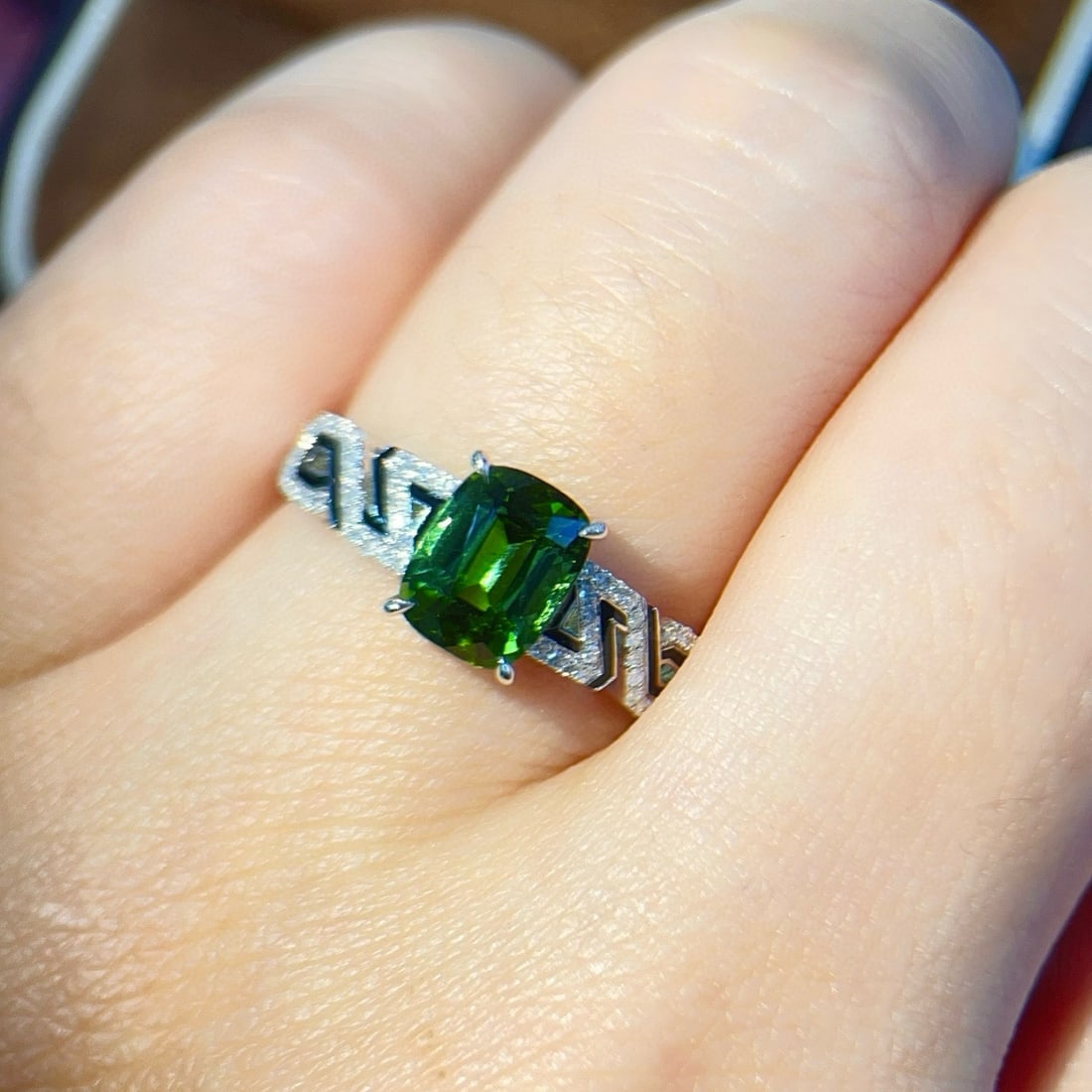 14k Gold 1.75 Ctw Natural Tourmaline & Diamond Ring - 6