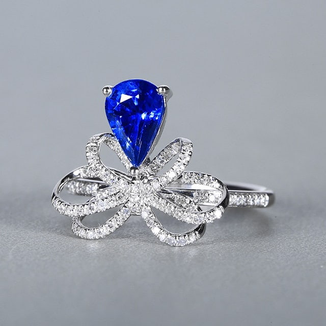 14k Gold 1.62 Ctw Natural Sapphire & Diamond Ring - 2