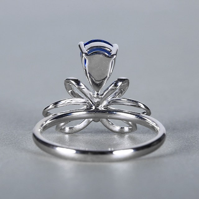 14k Gold 1.62 Ctw Natural Sapphire & Diamond Ring - 4