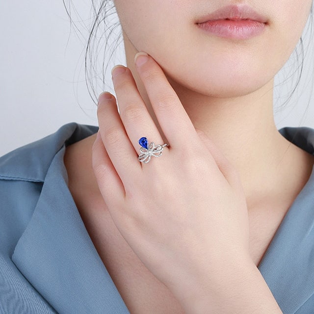 14k Gold 1.62 Ctw Natural Sapphire & Diamond Ring - 5