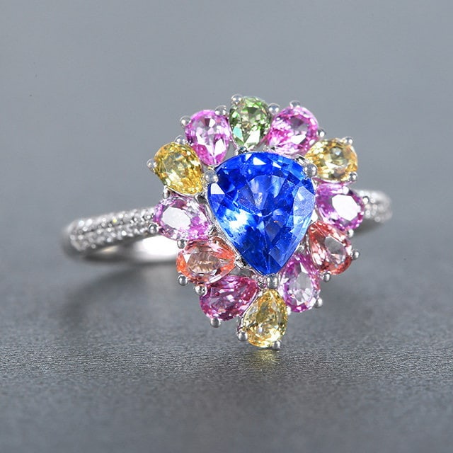 14k Gold 1.17 Ctw Natural Sapphire & Diamond Ring - 2