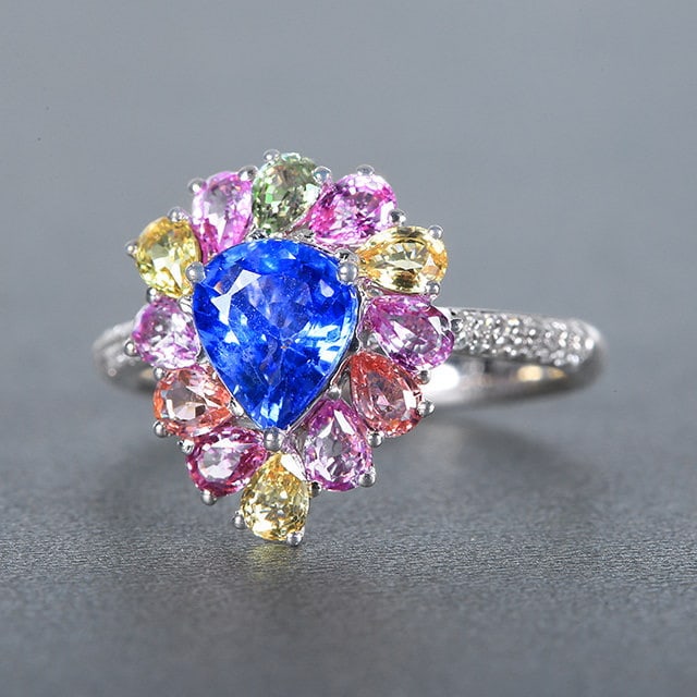 14k Gold 1.17 Ctw Natural Sapphire & Diamond Ring - 3