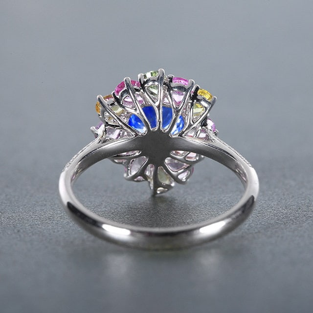 14k Gold 1.17 Ctw Natural Sapphire & Diamond Ring - 4