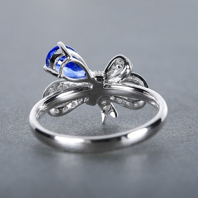 14k Gold 1.26 Ctw Natural Sapphire & Diamond Ring - 4