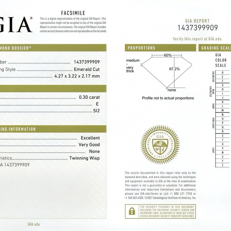 Gia Certified 14k Gold 0.3 Ct Natural E Si2 Emerald Diamond Necklace - 5