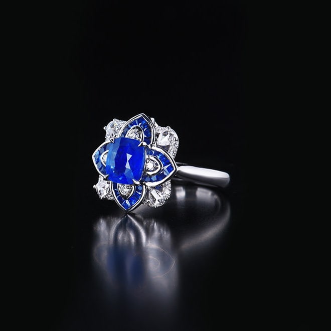 14k Gold 2.43 Ctw Natural Sapphire & Diamond Ring/pendant( Without Chain ) - 3