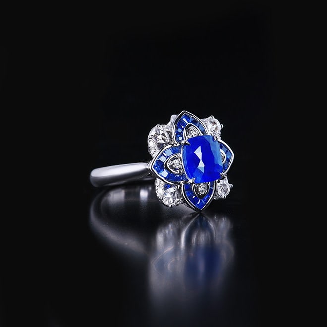 14k Gold 2.43 Ctw Natural Sapphire & Diamond Ring/pendant( Without Chain ) - 4