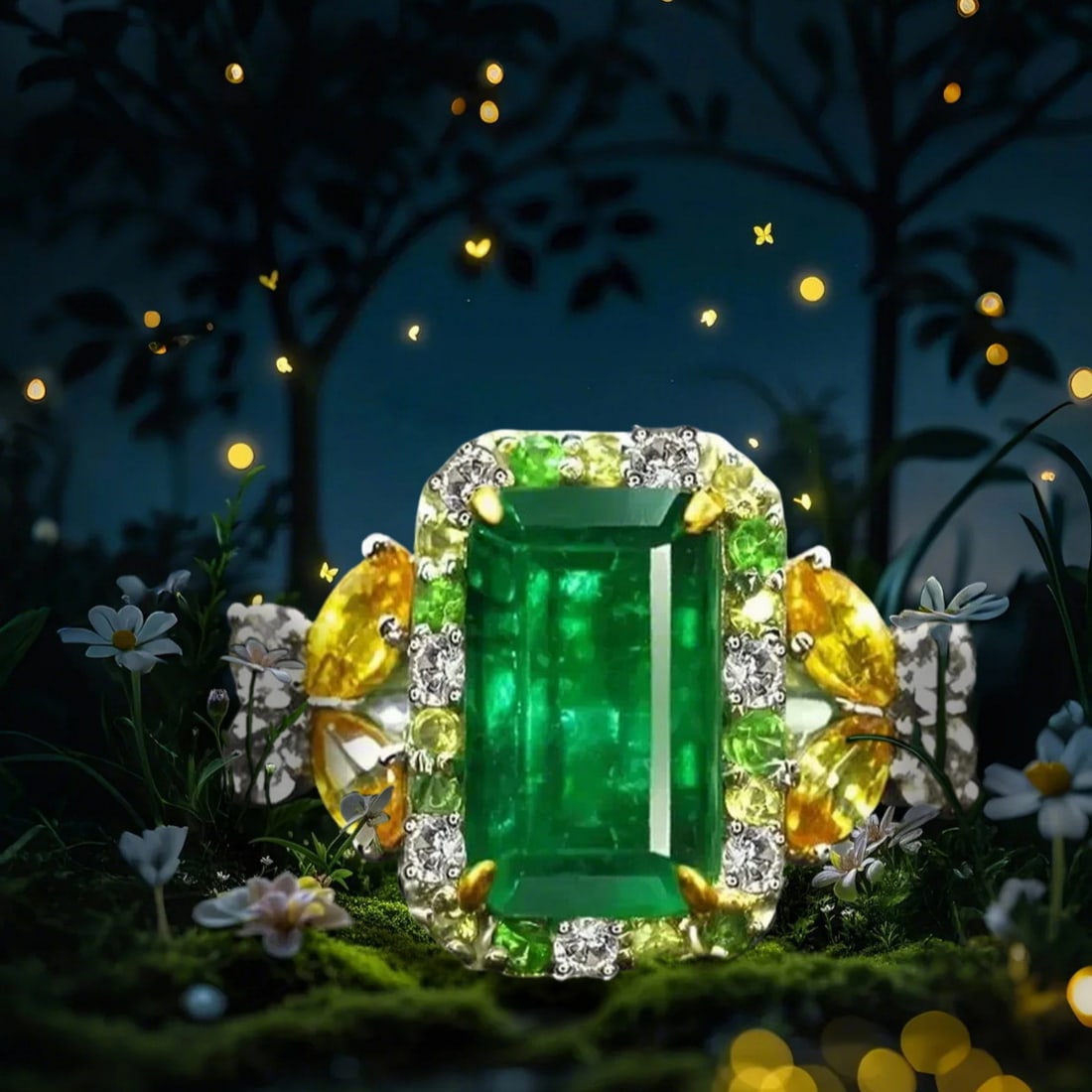 14k Gold 2.12 Ctw Natural Emerald & Diamond Ring - 4