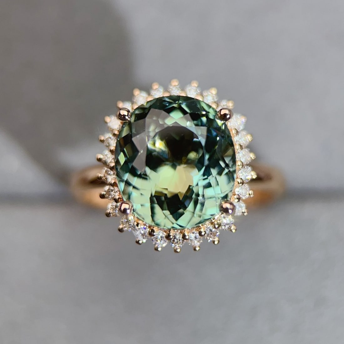14k Gold 6.04 Ctw Natural Tourmaline & Diamond Ring - 2