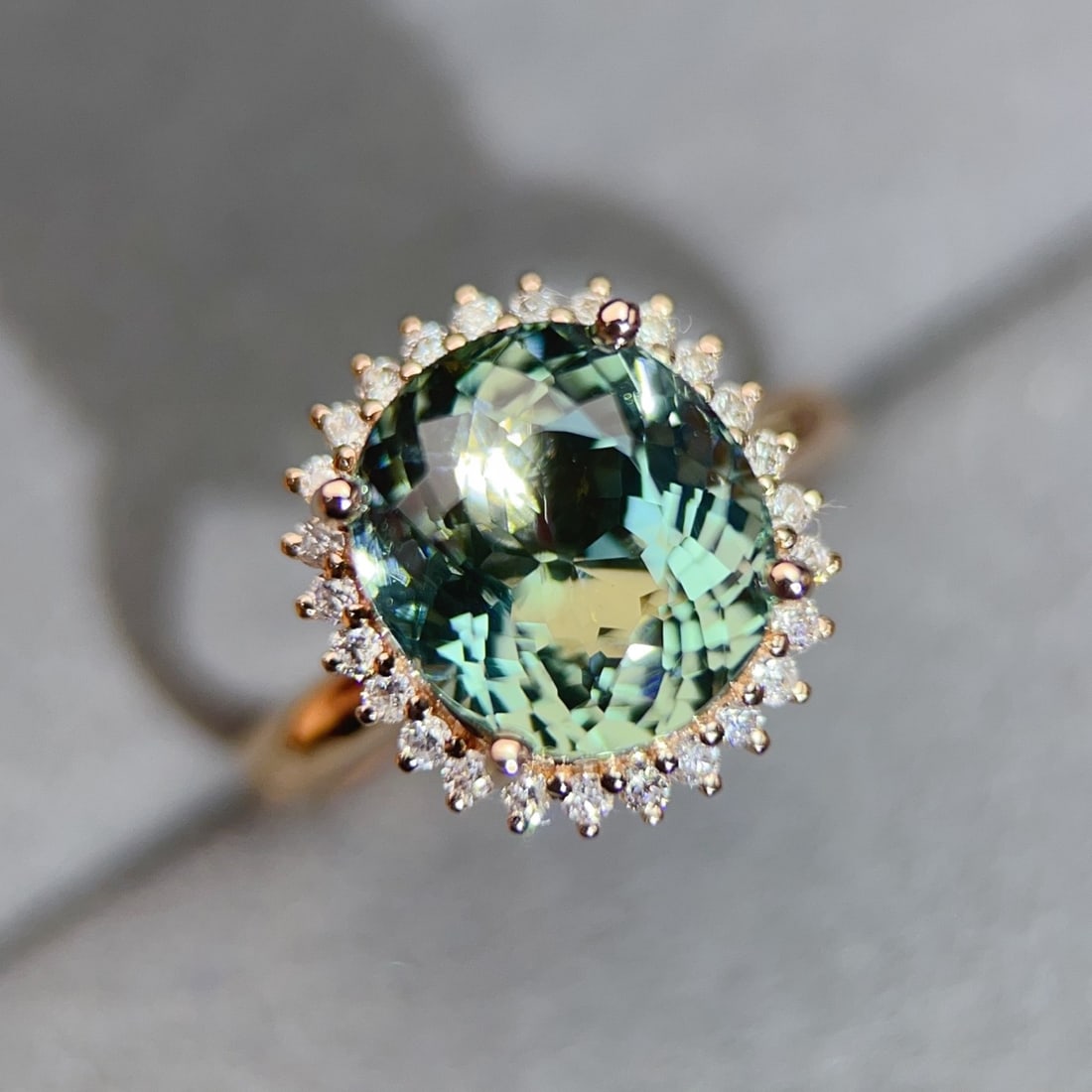 14k Gold 6.04 Ctw Natural Tourmaline & Diamond Ring - 3
