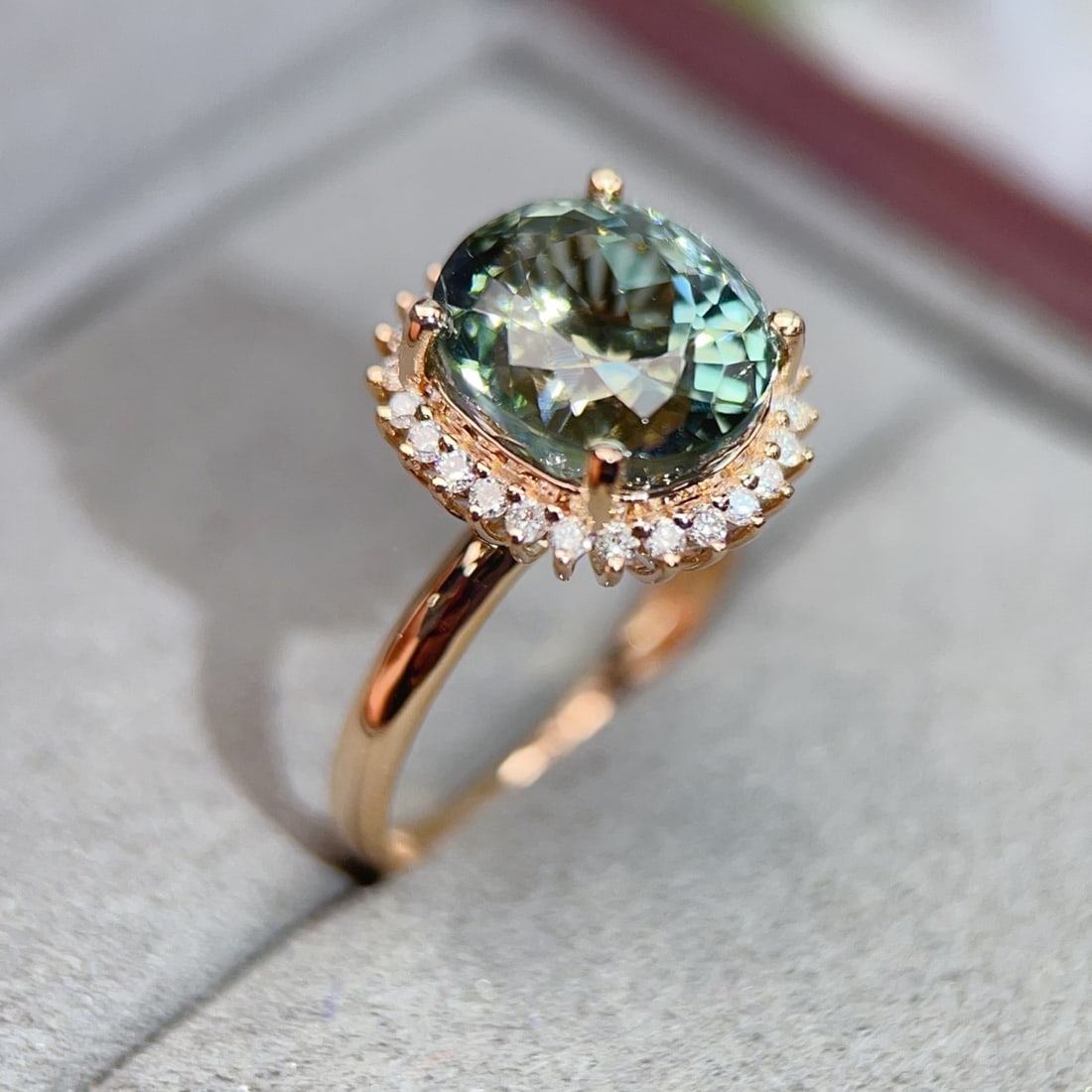14k Gold 6.04 Ctw Natural Tourmaline & Diamond Ring - 4