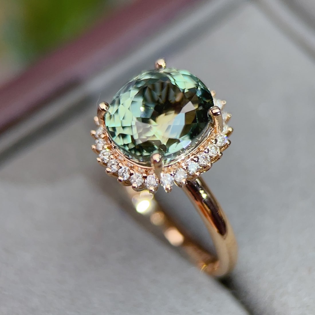 14k Gold 6.04 Ctw Natural Tourmaline & Diamond Ring - 5