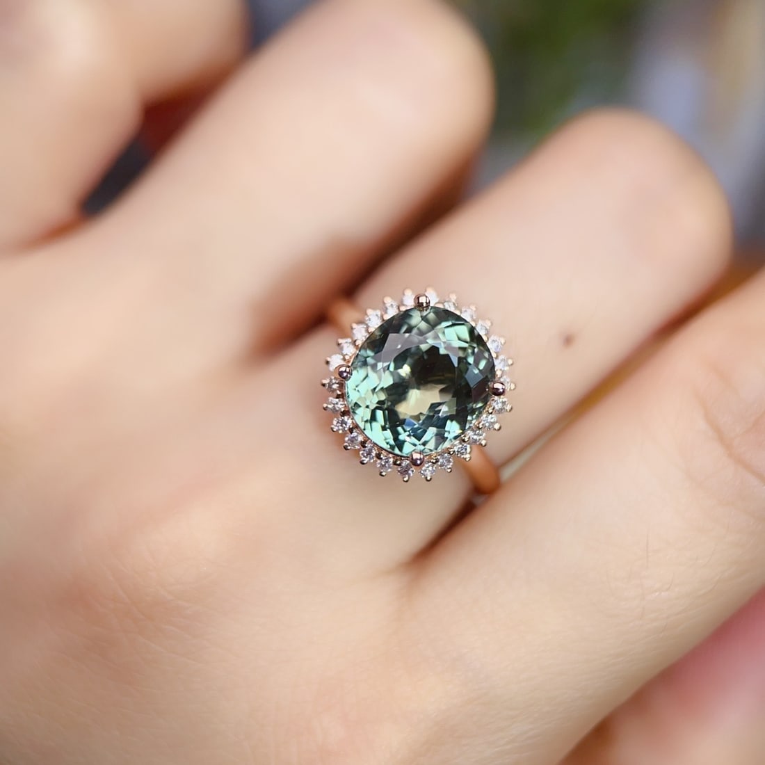 14k Gold 6.04 Ctw Natural Tourmaline & Diamond Ring - 6
