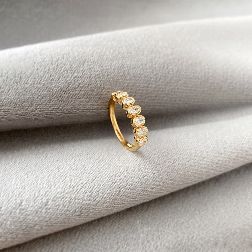 14k Gold 0.6 Ct Natural H Diamond Ring - 2