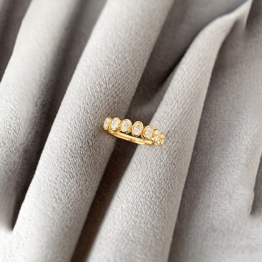 14k Gold 0.6 Ct Natural H Diamond Ring - 3