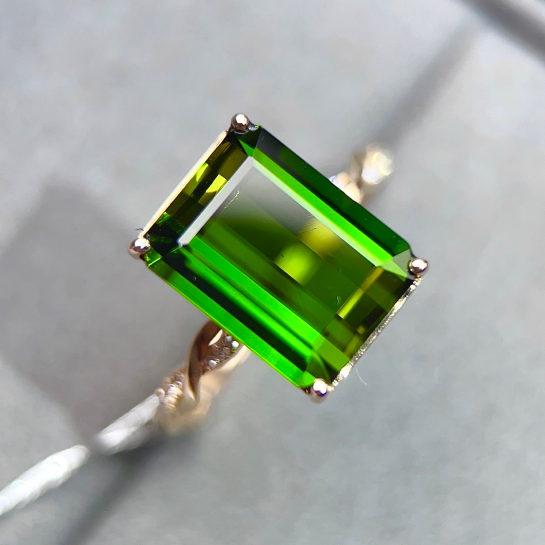 14k Gold 5.10 Ctw Natural Tourmaline & Diamond Ring - 4