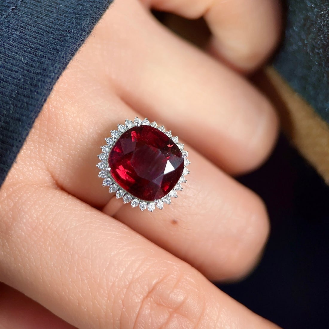 14k Gold 6.6 Ctw Natural Tourmaline & Diamond Ring - 6